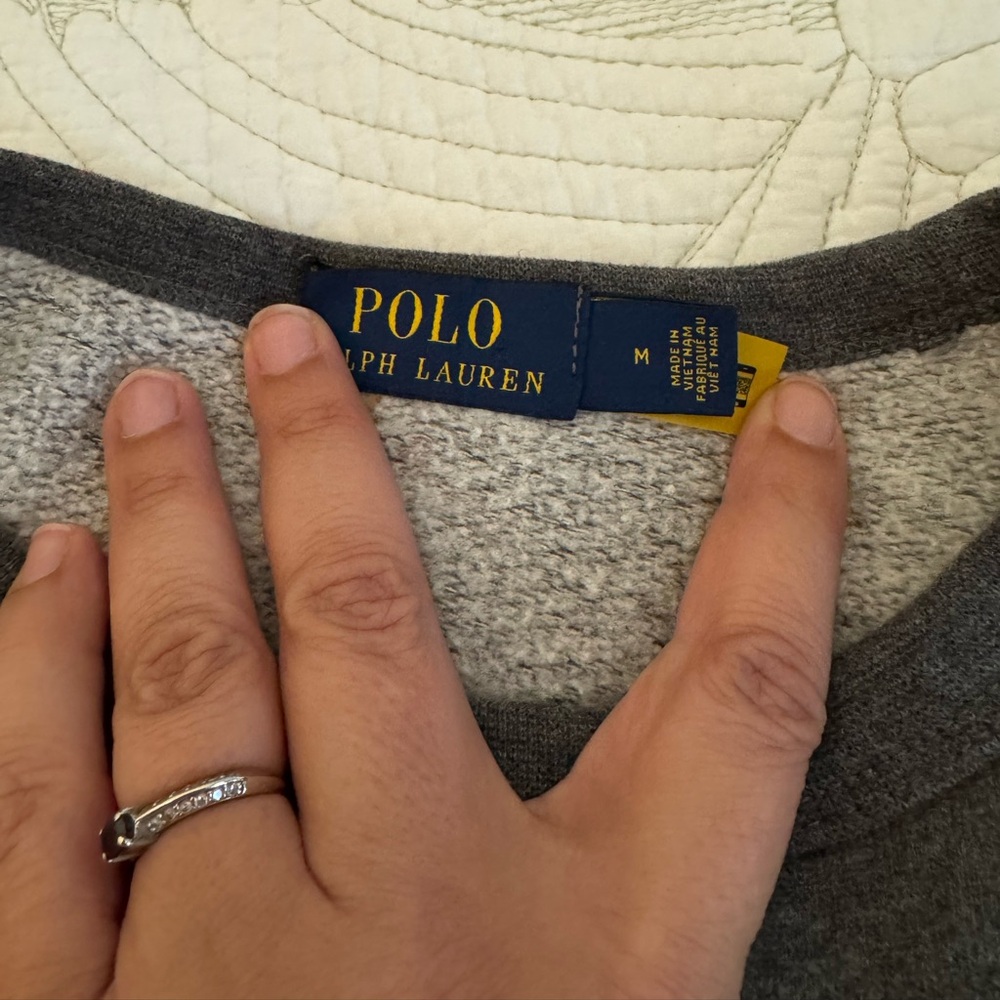 Polo Fleece Letterman Sweatshirt- Size M - Picture 5 of 10
